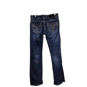 Rock & Roll Cowgirl Women Jeans Sz.29x34 Blue Bling Pocket Cowgirl Rodeo Western